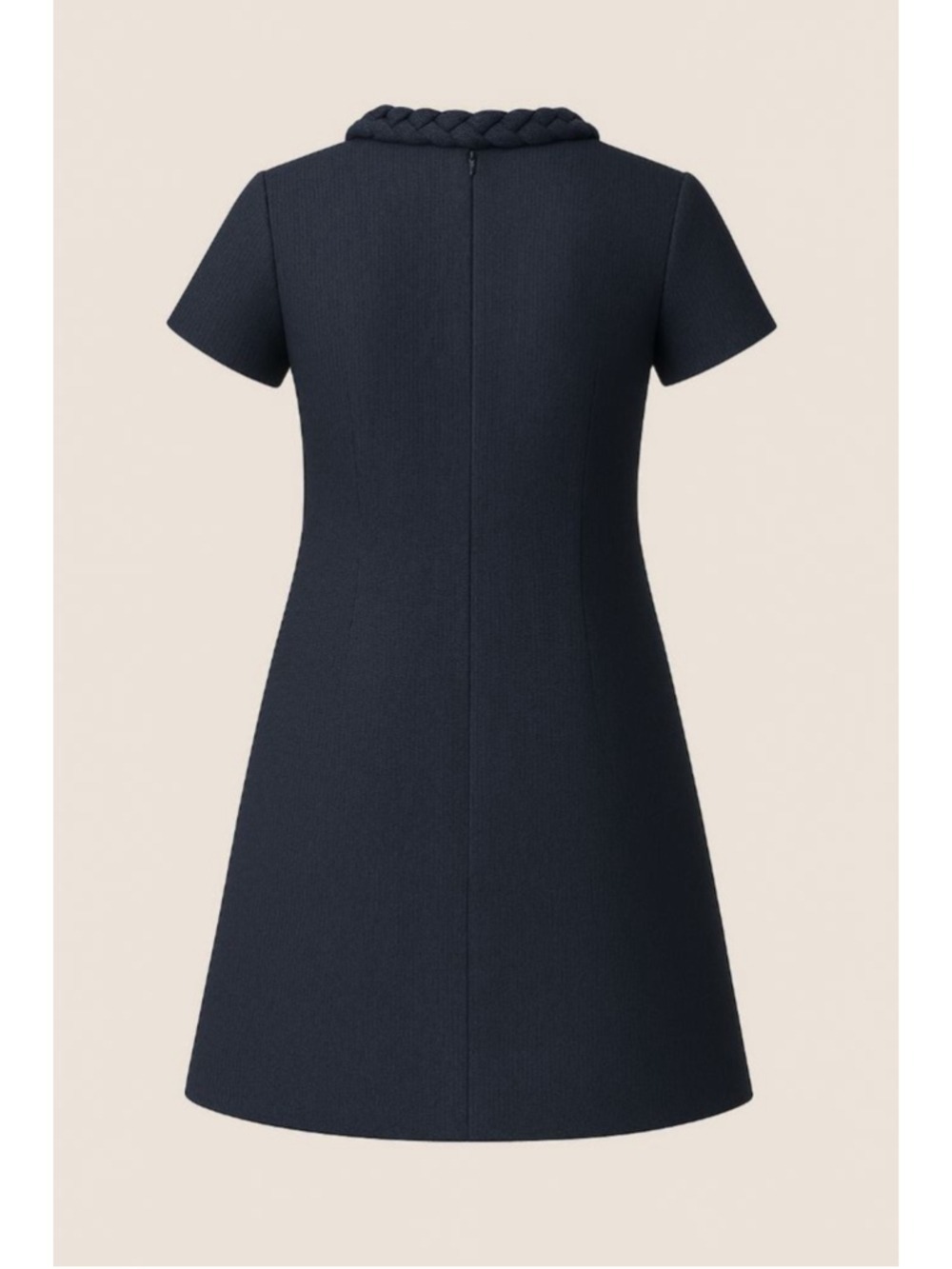 Navy Mini Dress with Golden-Silver Buttons Size Medium - Picture 8 of 9